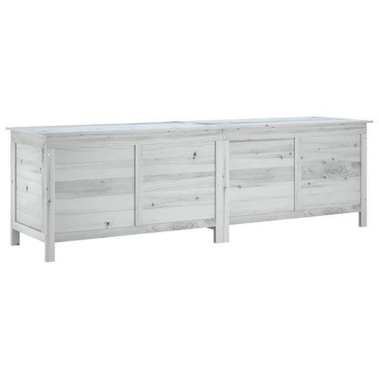 Garden Storage Box White 198.5x50x56.5 cm Solid Wood Fir