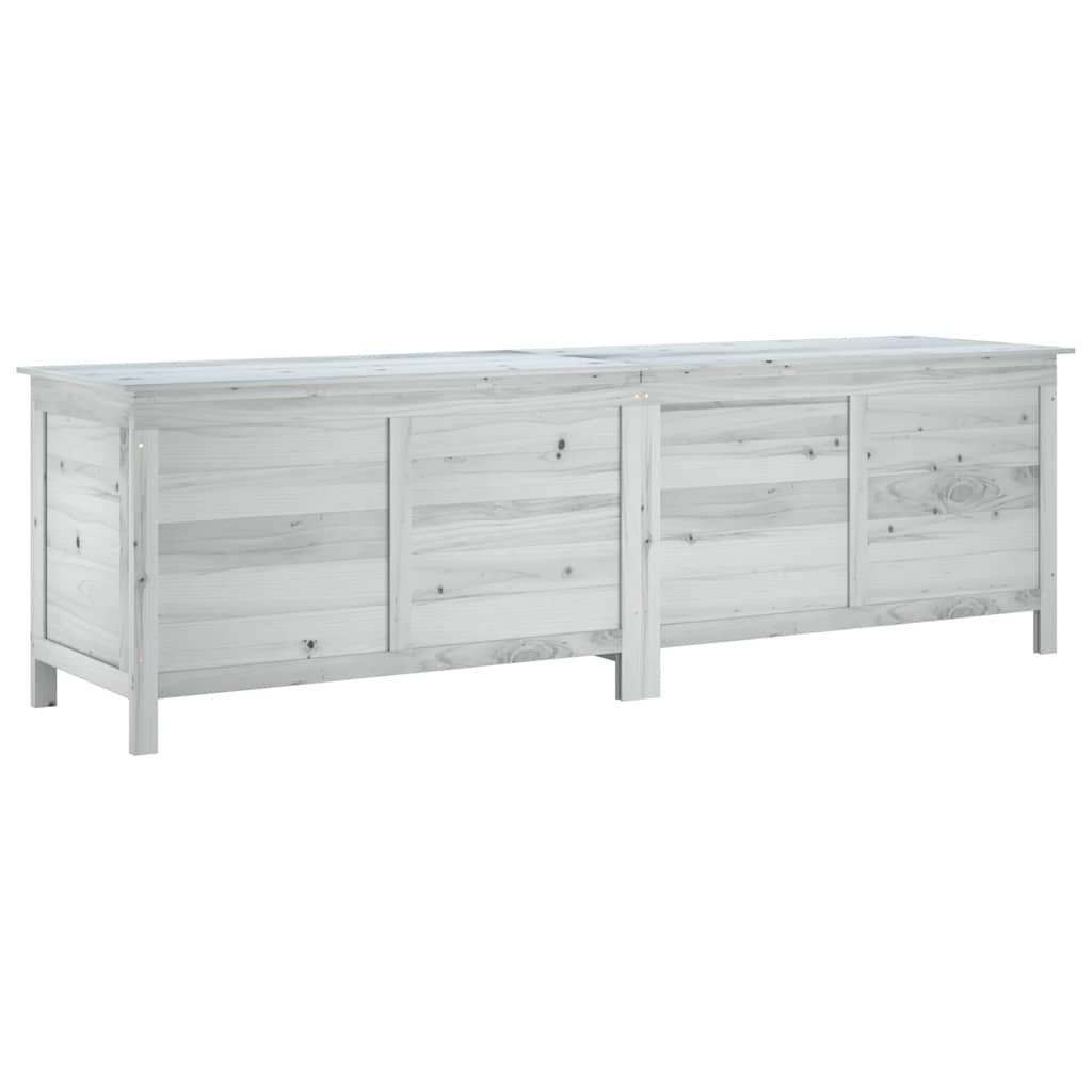 Garden Storage Box White 198,5x50x56,5 cm Solid Wood Fir
