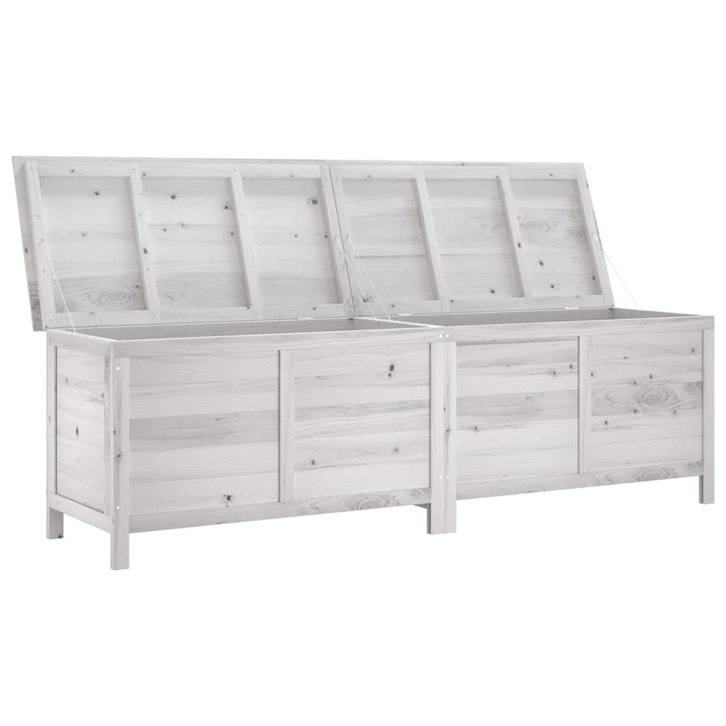 Garden Storage Box White 198,5x50x56,5 cm Solid Wood Fir