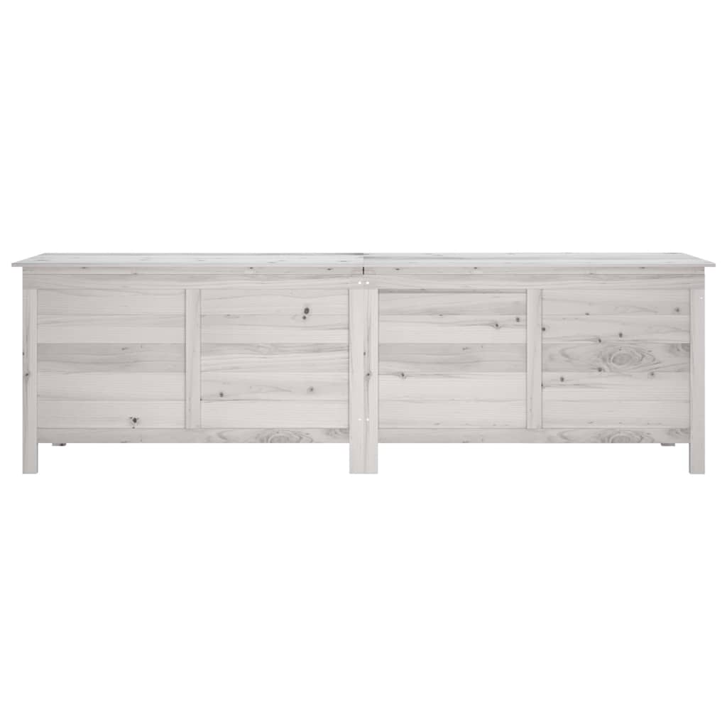 Garden Storage Box White 198,5x50x56,5 cm Solid Wood Fir