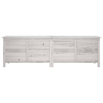 Garden Storage Box White 198,5x50x56,5 cm Solid Wood Fir