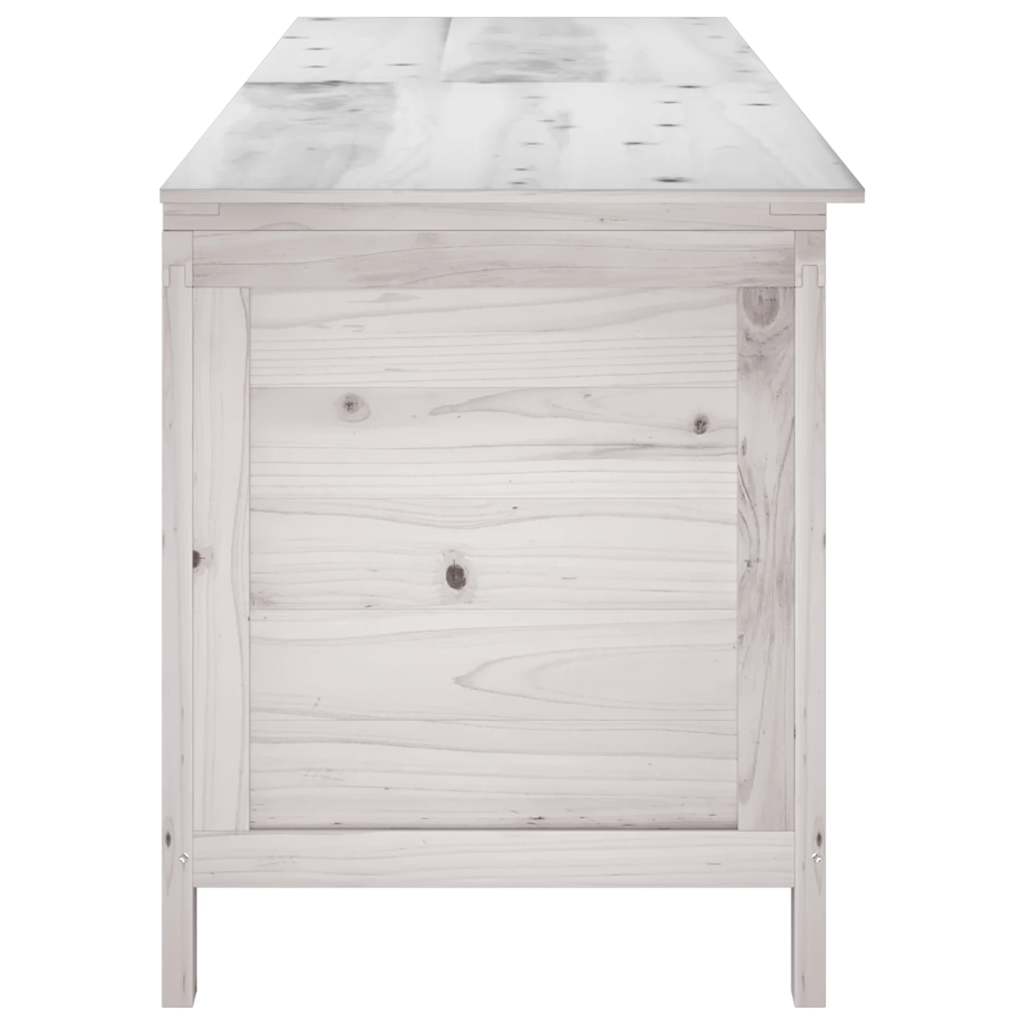Garden Storage Box White 198,5x50x56,5 cm Solid Wood Fir