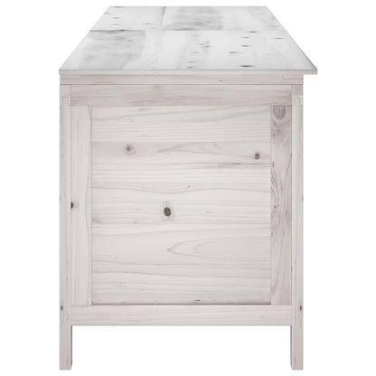 Garden Storage Box White 198,5x50x56,5 cm Solid Wood Fir