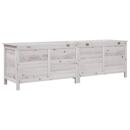Garden Storage Box White 198,5x50x56,5 cm Solid Wood Fir