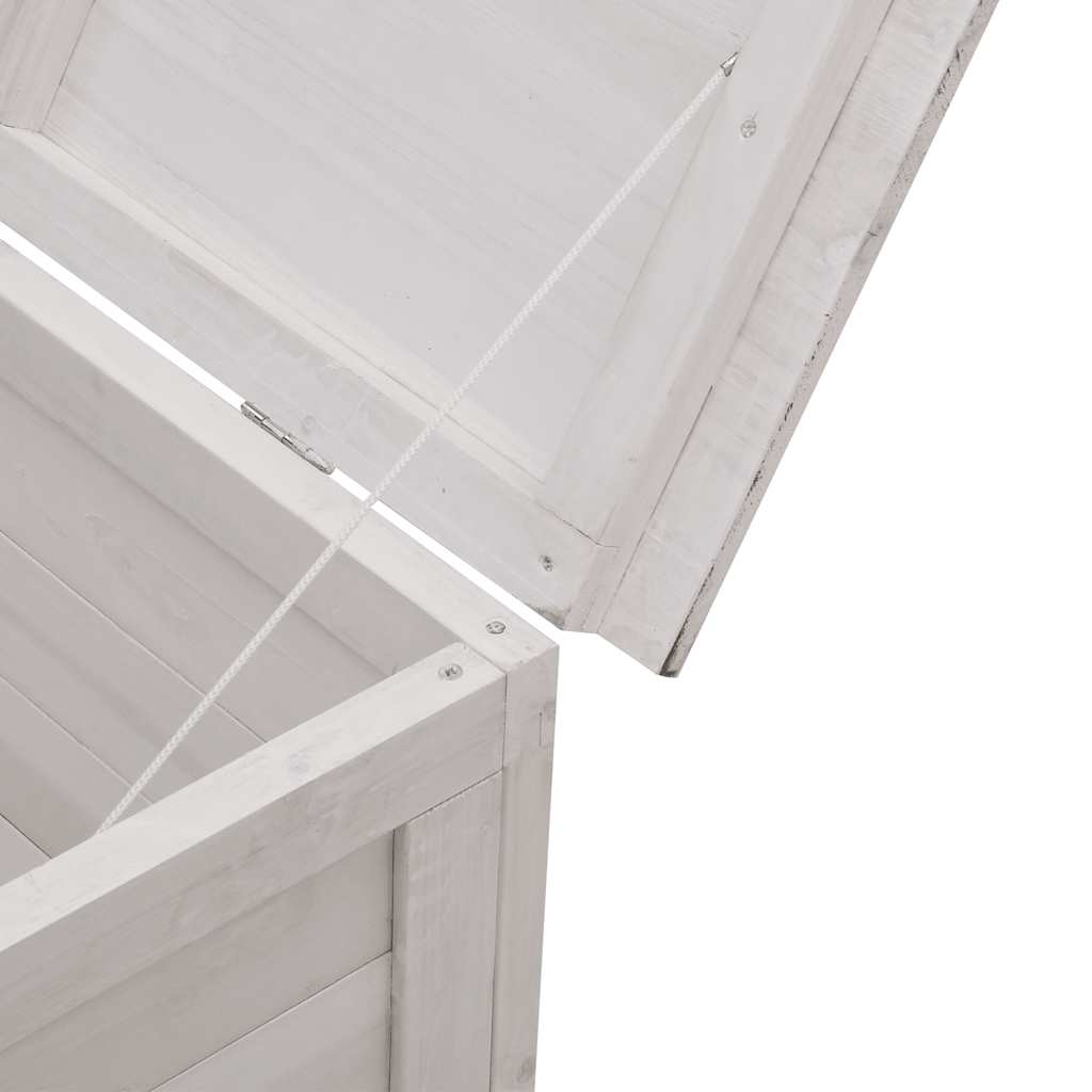 Garden Storage Box White 198,5x50x56,5 cm Solid Wood Fir
