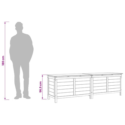 Garden Storage Box White 198,5x50x56,5 cm Solid Wood Fir