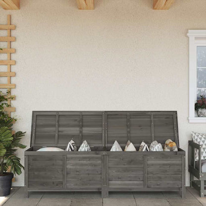 Garden Storage Box Anthracite 198,5x50x56,5 cm Solid Wood Fir