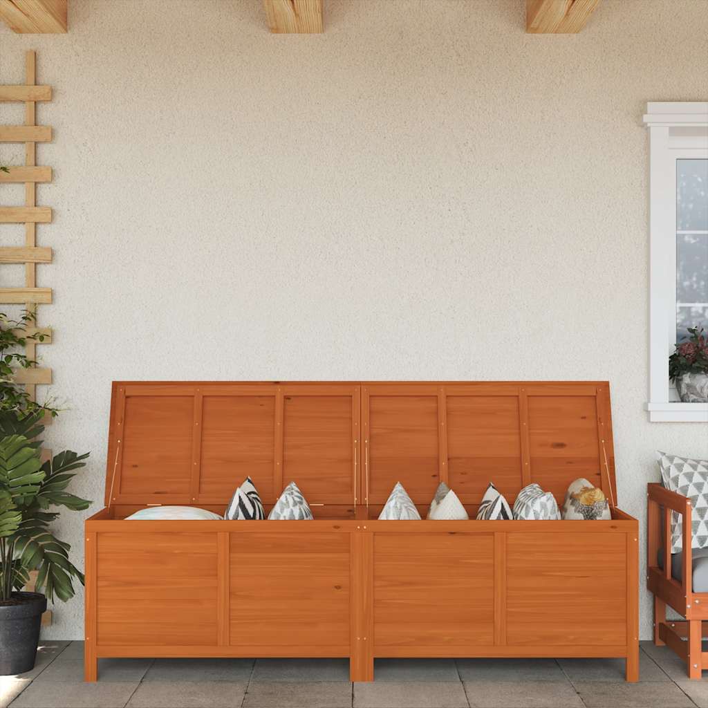 Garden Storage Box Brown 198.5x50x56.5 cm Solid Wood Fir