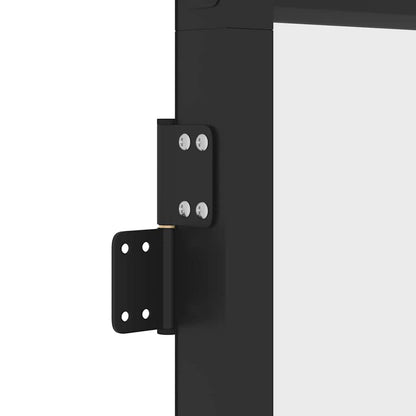 Interior Door Slim Black 76x201.5 cm Tempered Glass and Aluminium