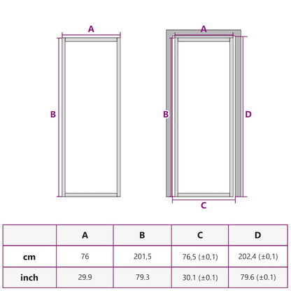 Interior Door Slim Black 76x201.5 cm Tempered Glass and Aluminium