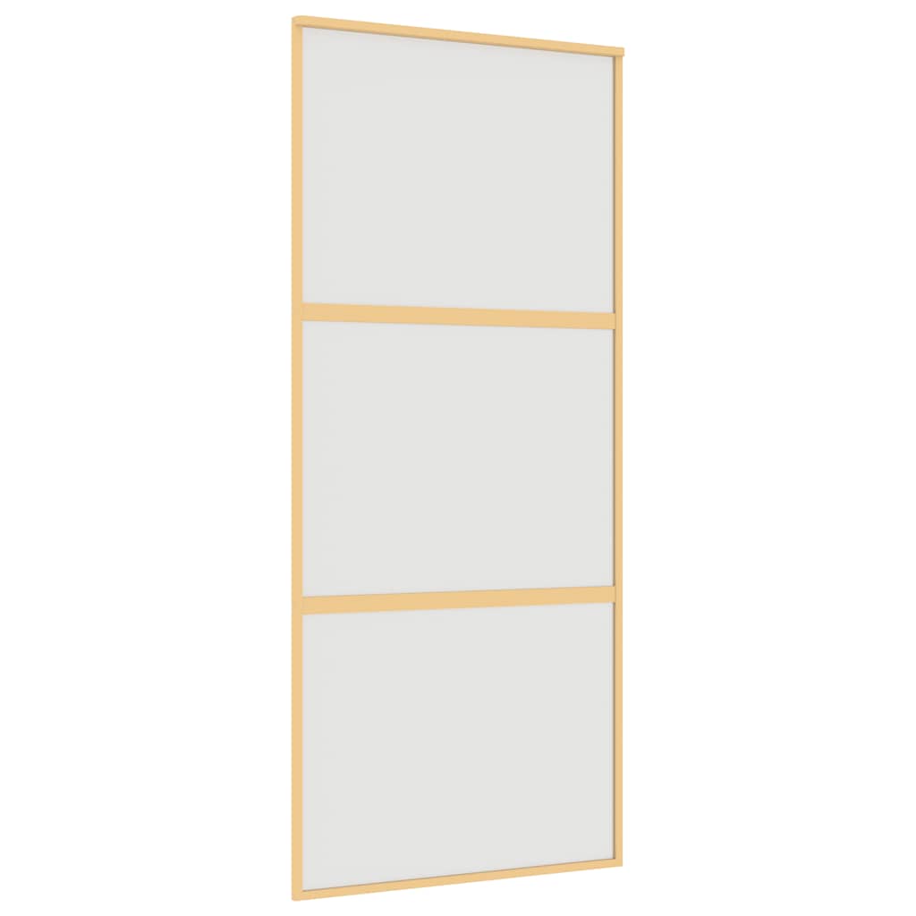 Sliding Door Gold 90x205 cm Frosted ESG Glass and Aluminium