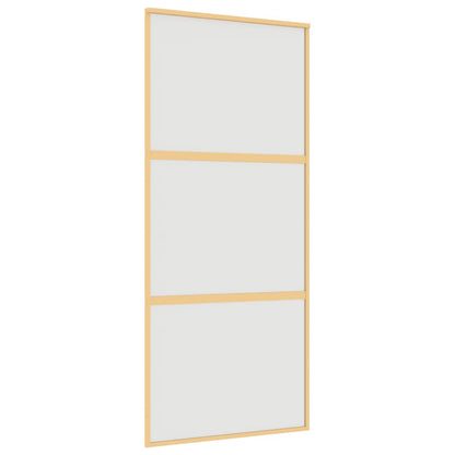 Sliding Door Gold 90x205 cm Frosted ESG Glass and Aluminium