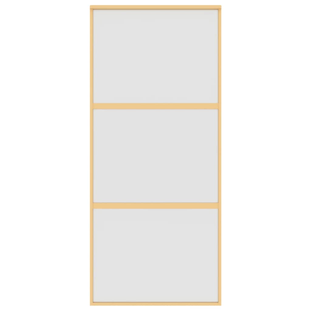 Sliding Door Gold 90x205 cm Frosted ESG Glass and Aluminium