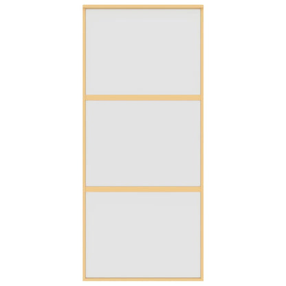 Sliding Door Gold 90x205 cm Frosted ESG Glass and Aluminium