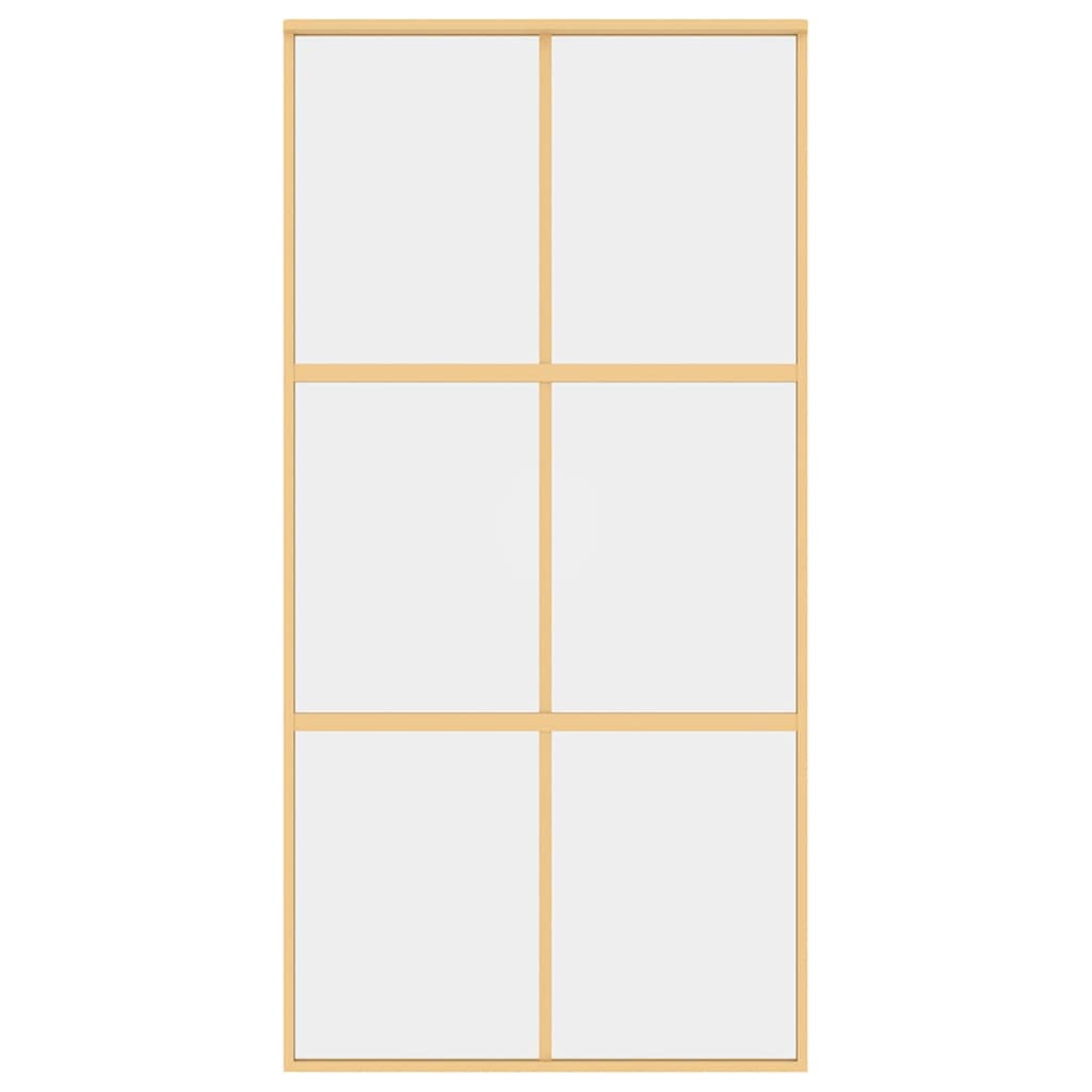 Sliding Door Gold 102,5x205 cm Clear ESG Glass and Aluminium