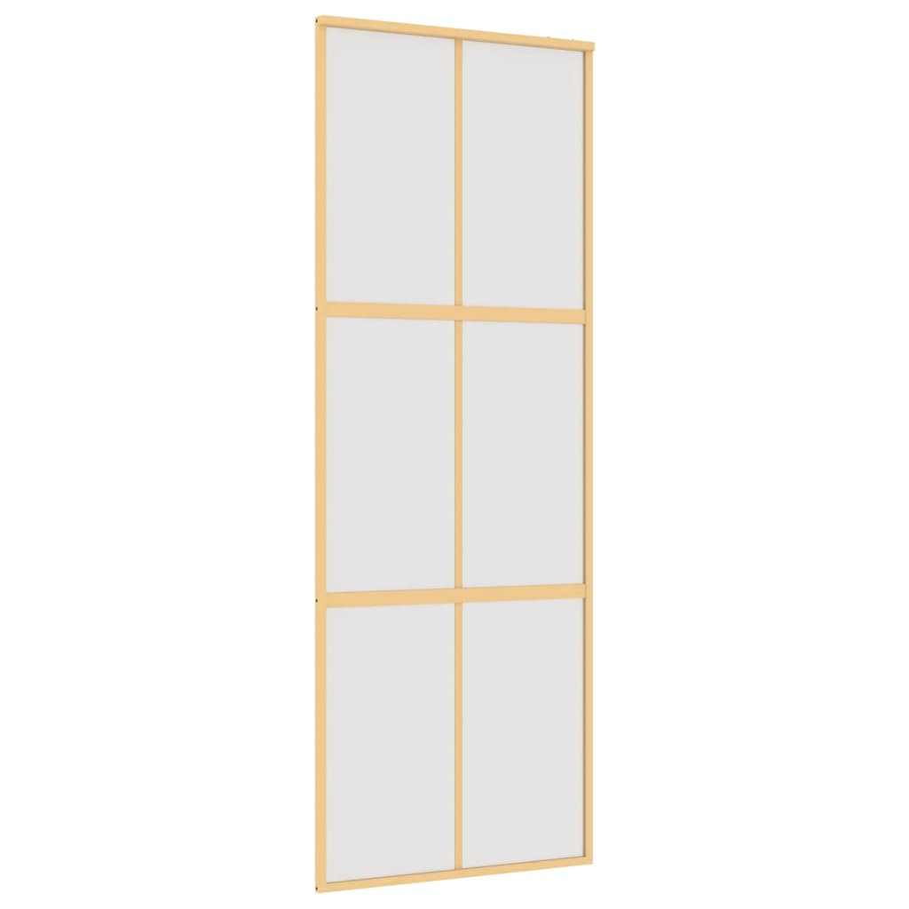 Sliding Door Gold 76x205 cm Frosted ESG Glass and Aluminium