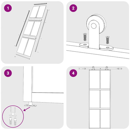 Sliding Door Gold 76x205 cm Frosted ESG Glass and Aluminium