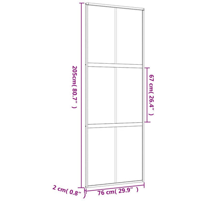 Sliding Door Gold 76x205 cm Frosted ESG Glass and Aluminium