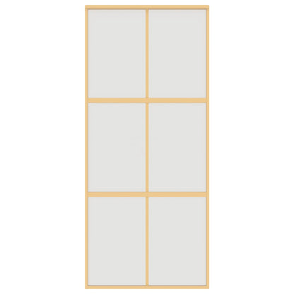 Sliding Door Gold 90x205 cm Frosted ESG Glass and Aluminium