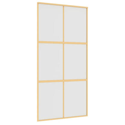 Sliding Door Gold 102,5x205 cm Frosted ESG Glass and Aluminium