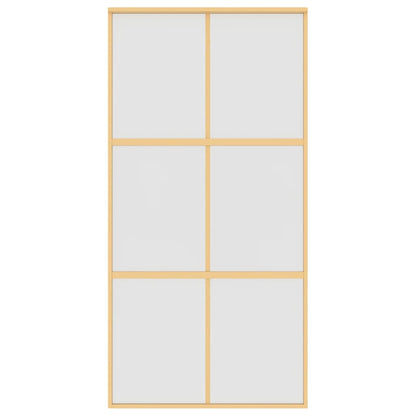 Sliding Door Gold 102.5x205 cm Frosted ESG Glass and Aluminium