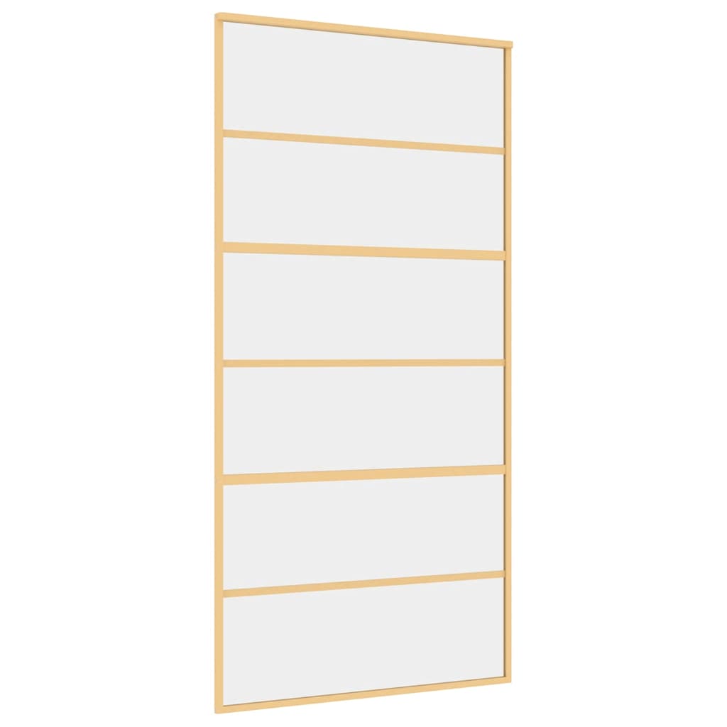 Sliding Door Gold 102,5x205 cm Clear ESG Glass and Aluminium
