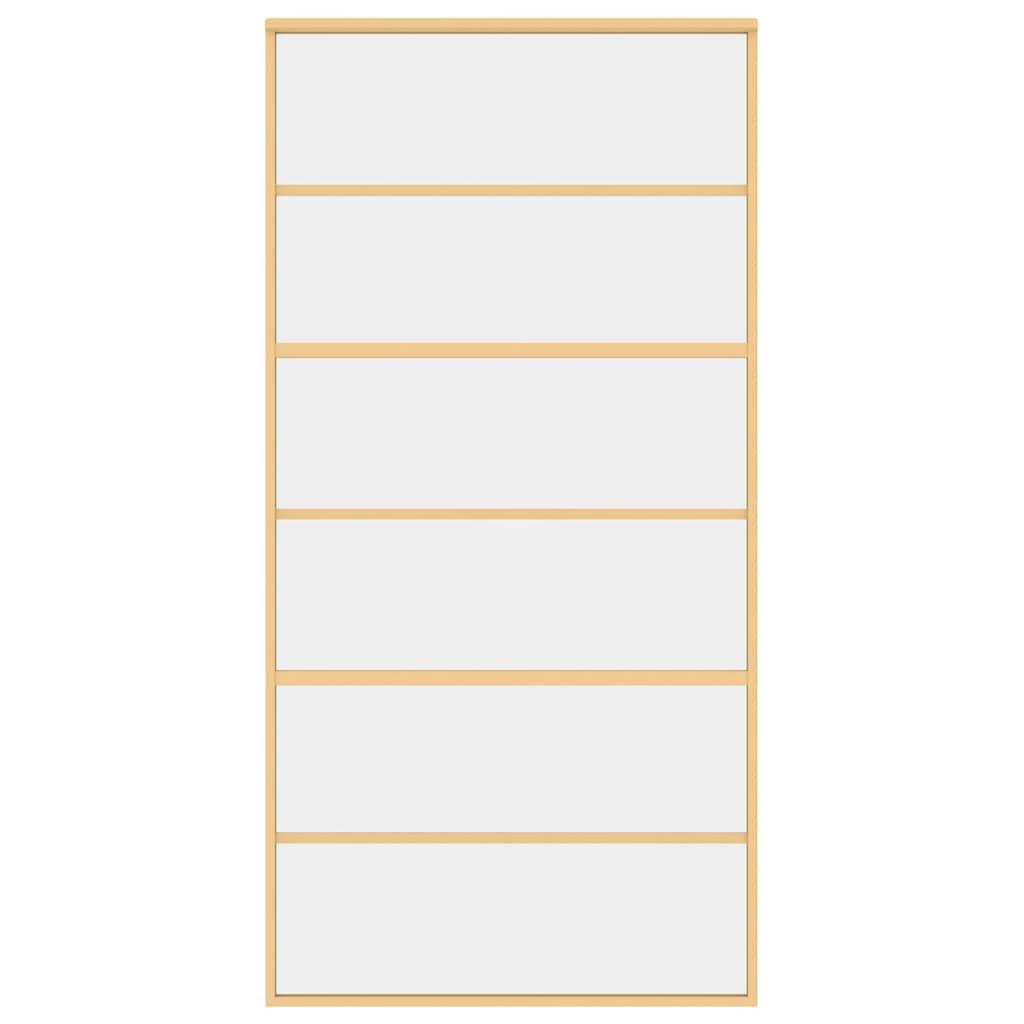 Sliding Door Gold 102,5x205 cm Clear ESG Glass and Aluminium
