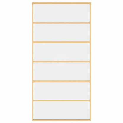 Sliding Door Gold 102,5x205 cm Clear ESG Glass and Aluminium