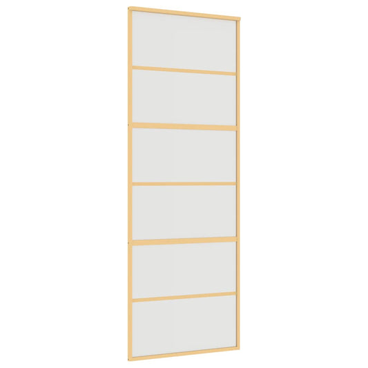 Sliding Door Gold 76x205 cm Frosted ESG Glass and Aluminium