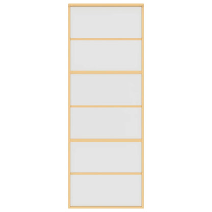 Sliding Door Gold 76x205 cm Frosted ESG Glass and Aluminium