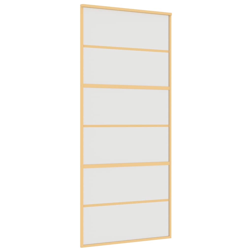 Sliding Door Gold 90x205 cm Frosted ESG Glass and Aluminium