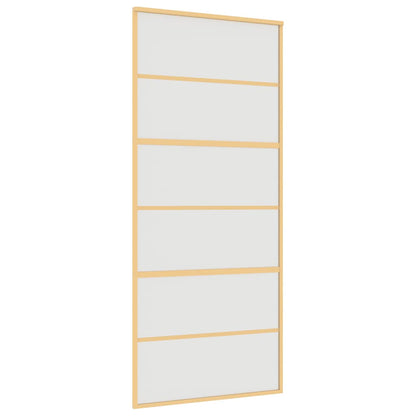 Sliding Door Gold 90x205 cm Frosted ESG Glass and Aluminium