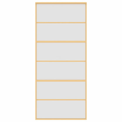 Sliding Door Gold 90x205 cm Frosted ESG Glass and Aluminium