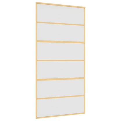 Sliding Door Gold 102,5x205 cm Frosted ESG Glass and Aluminium