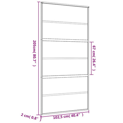 Sliding Door Gold 102,5x205 cm Frosted ESG Glass and Aluminium