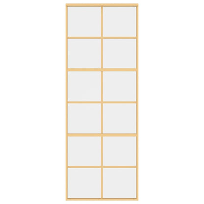 Sliding Door Gold 76x205 cm Clear ESG Glass and Aluminium