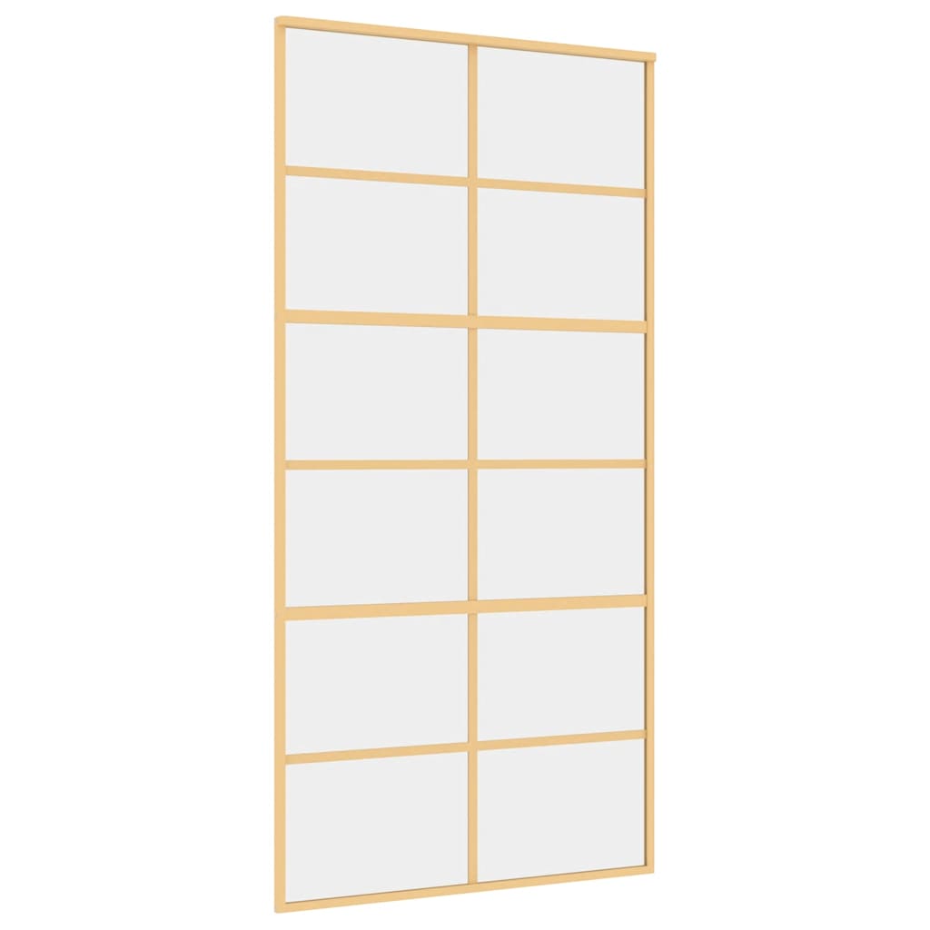Sliding Door Gold 102,5x205 cm Clear ESG Glass and Aluminium