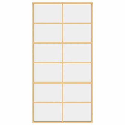 Sliding Door Gold 102,5x205 cm Clear ESG Glass and Aluminium