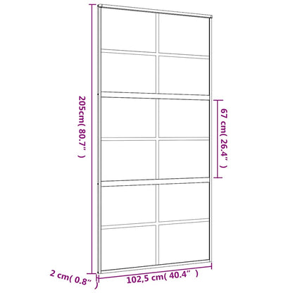 Sliding Door Gold 102,5x205 cm Clear ESG Glass and Aluminium