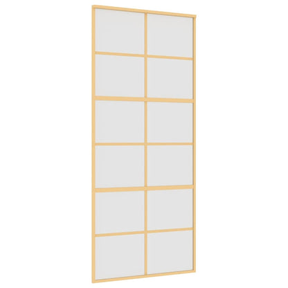Sliding Door Gold 90x205 cm Frosted ESG Glass and Aluminium