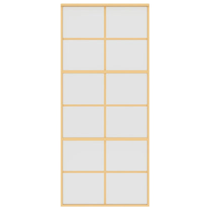Sliding Door Gold 90x205 cm Frosted ESG Glass and Aluminium