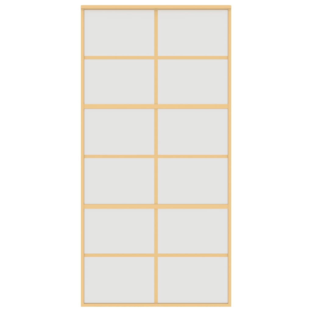 Sliding Door Gold 102.5x205 cm Frosted ESG Glass and Aluminium