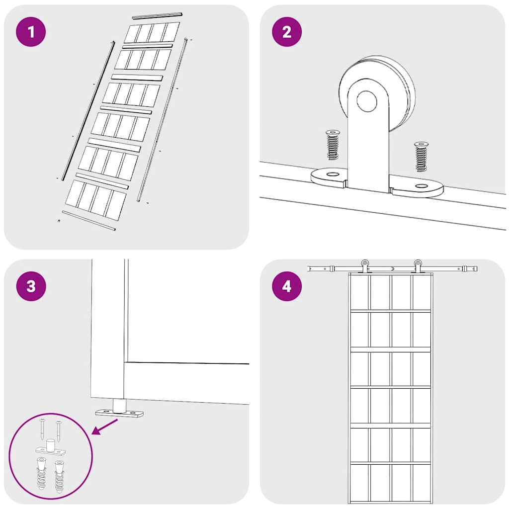 Sliding Door Gold 76x205 cm Clear ESG Glass and Aluminium