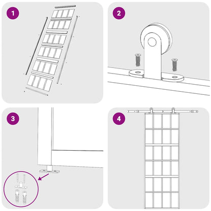 Sliding Door Gold 76x205 cm Clear ESG Glass and Aluminium