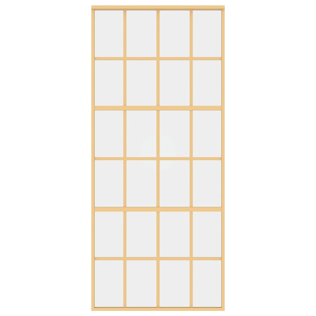 Sliding Door Gold 90x205 cm Clear ESG Glass and Aluminium