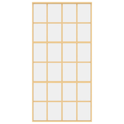 Sliding Door Gold 102.5x205 cm Clear ESG Glass and Aluminium