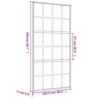 Sliding Door Gold 102.5x205 cm Clear ESG Glass and Aluminium