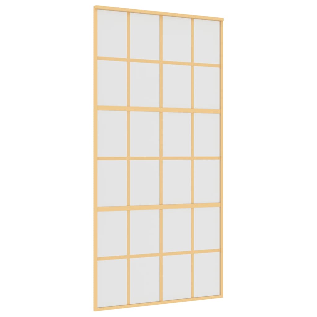 Sliding Door Gold 102.5x205 cm Frosted ESG Glass and Aluminium