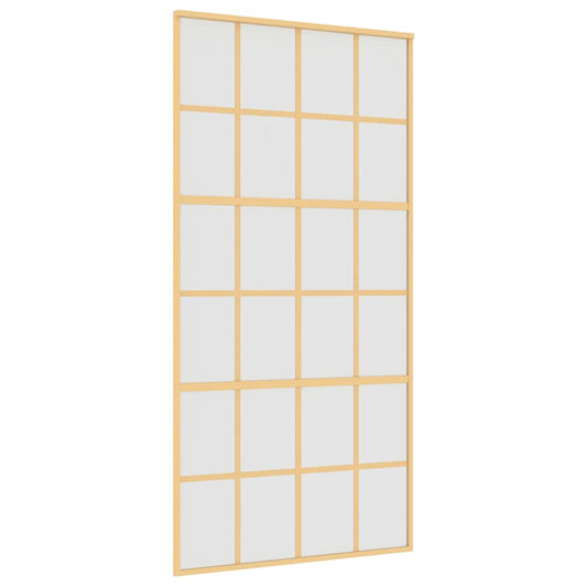 Sliding Door Gold 102,5x205 cm Frosted ESG Glass and Aluminium