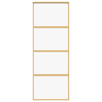 Sliding Door Gold 76x205 cm Clear ESG Glass and Aluminium